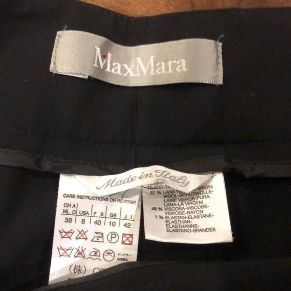 MaxMara Wool Blend Pants Black 8 - Picture 2 of 8